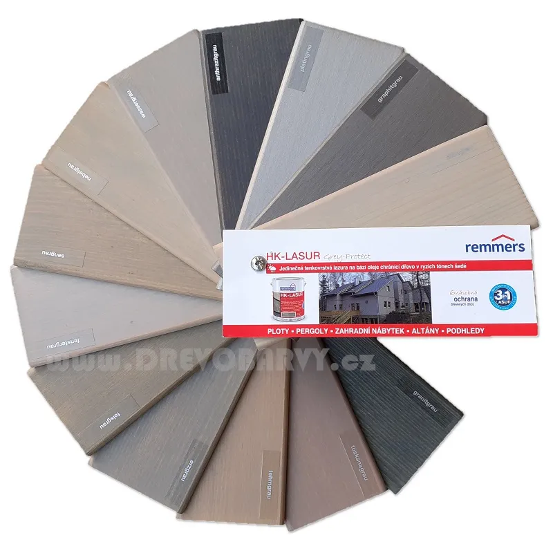 5 l Remmers HK lazura Grey Protect - prémiová lazura, 11 šedých odstínů